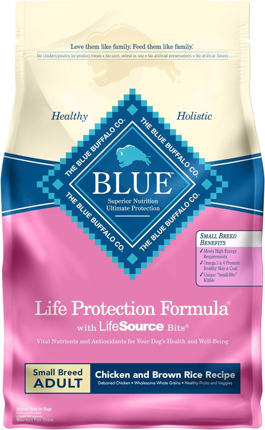 Life Protection Formula Natural Adult Small Breed Dry Dog Food, Chicken and Brown Rice 6-Lb